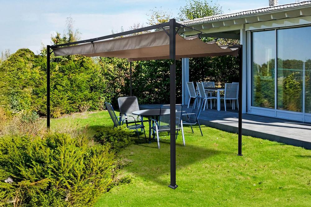 Pergola autoportée NOOSA 4x3m Toile beige