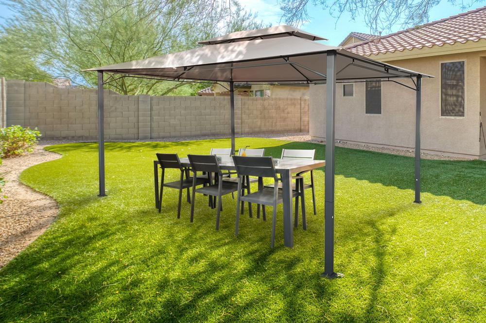 Kiosque de jardin SAO 4x3m Toile beige