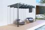 Lean-to louvered pergola BAHIA 3x3m grey anthracite canvas roof