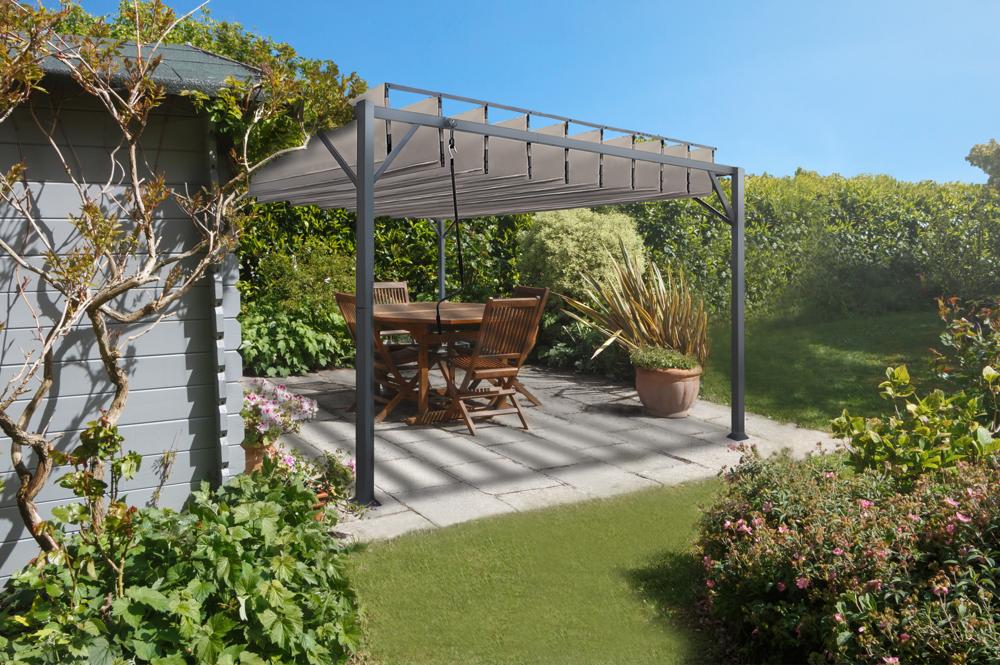 Freestanding louvered pergola BAHIA 400S300 Beige