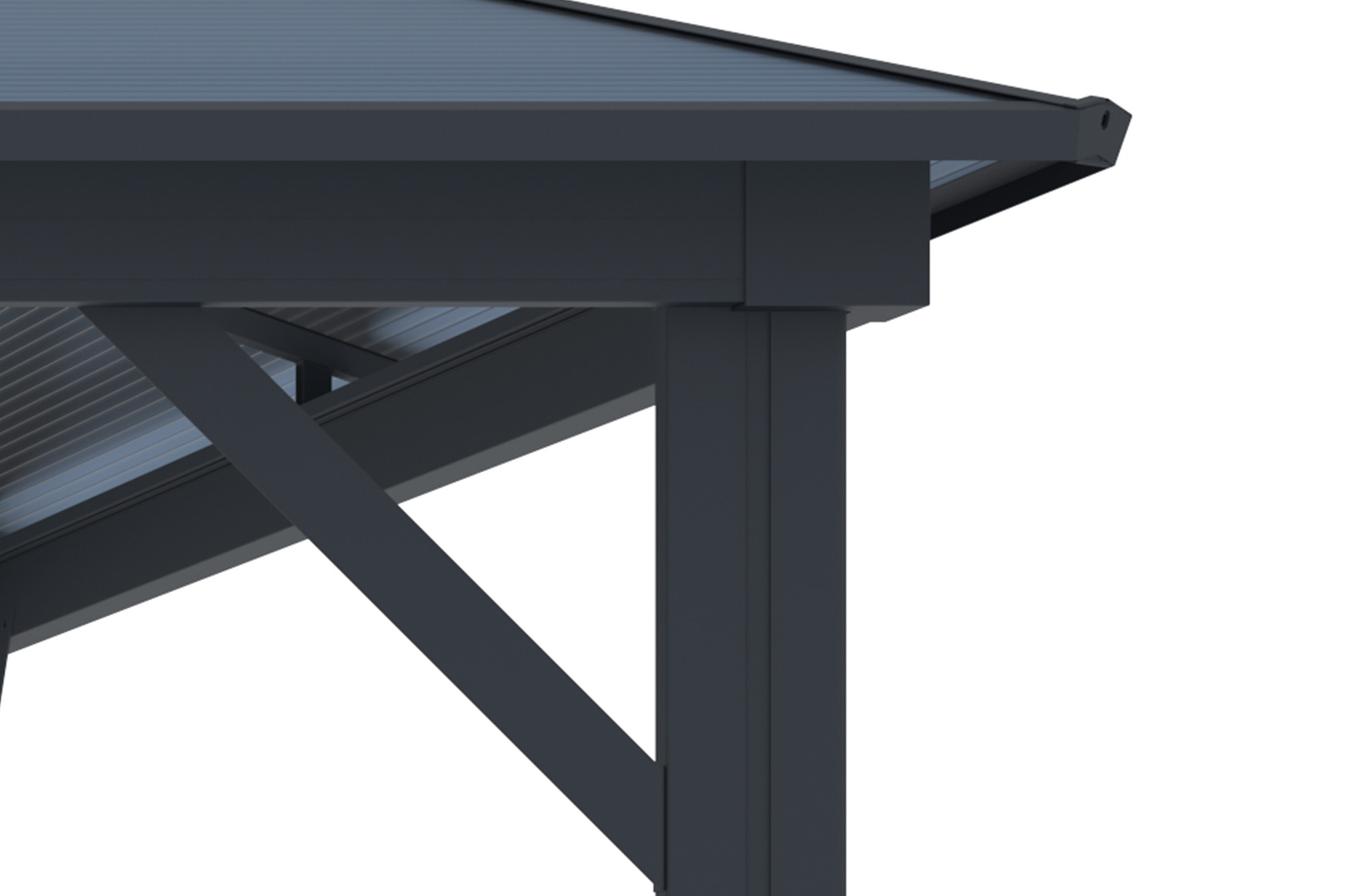 Kiosque de jardin GRACE 3,5x3,5m aluminium gris anthracite 6