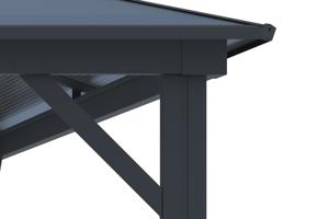 Kiosque de jardin GRACE 3,5x3,5m aluminium gris anthracite 6