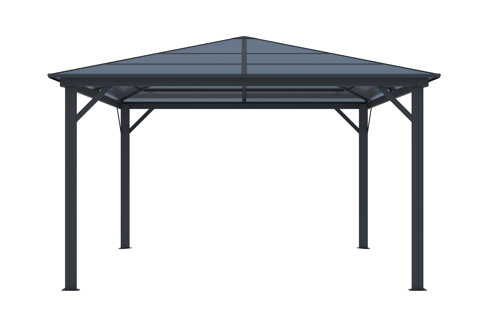 Kiosque de jardin GRACE 3,5x3,5m aluminium gris anthracite 2