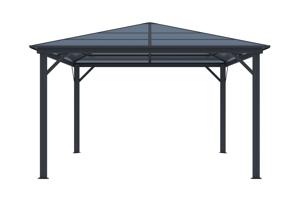 Kiosque de jardin GRACE 3,5x3,5m aluminium gris anthracite 2