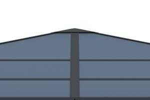 Kiosque de jardin GRACE 3,5x3,5m aluminium gris anthracite 7