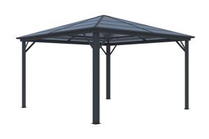Kiosque de jardin GRACE 3,5x3,5m aluminium gris anthracite 3