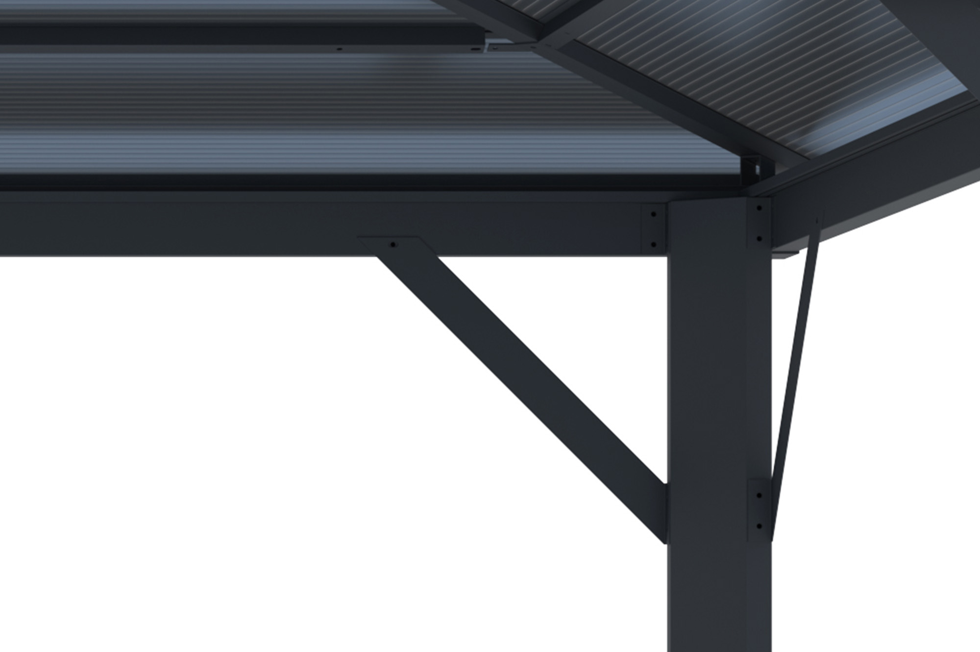 Kiosque de jardin GRACE 3,5x3,5m aluminium gris anthracite 5