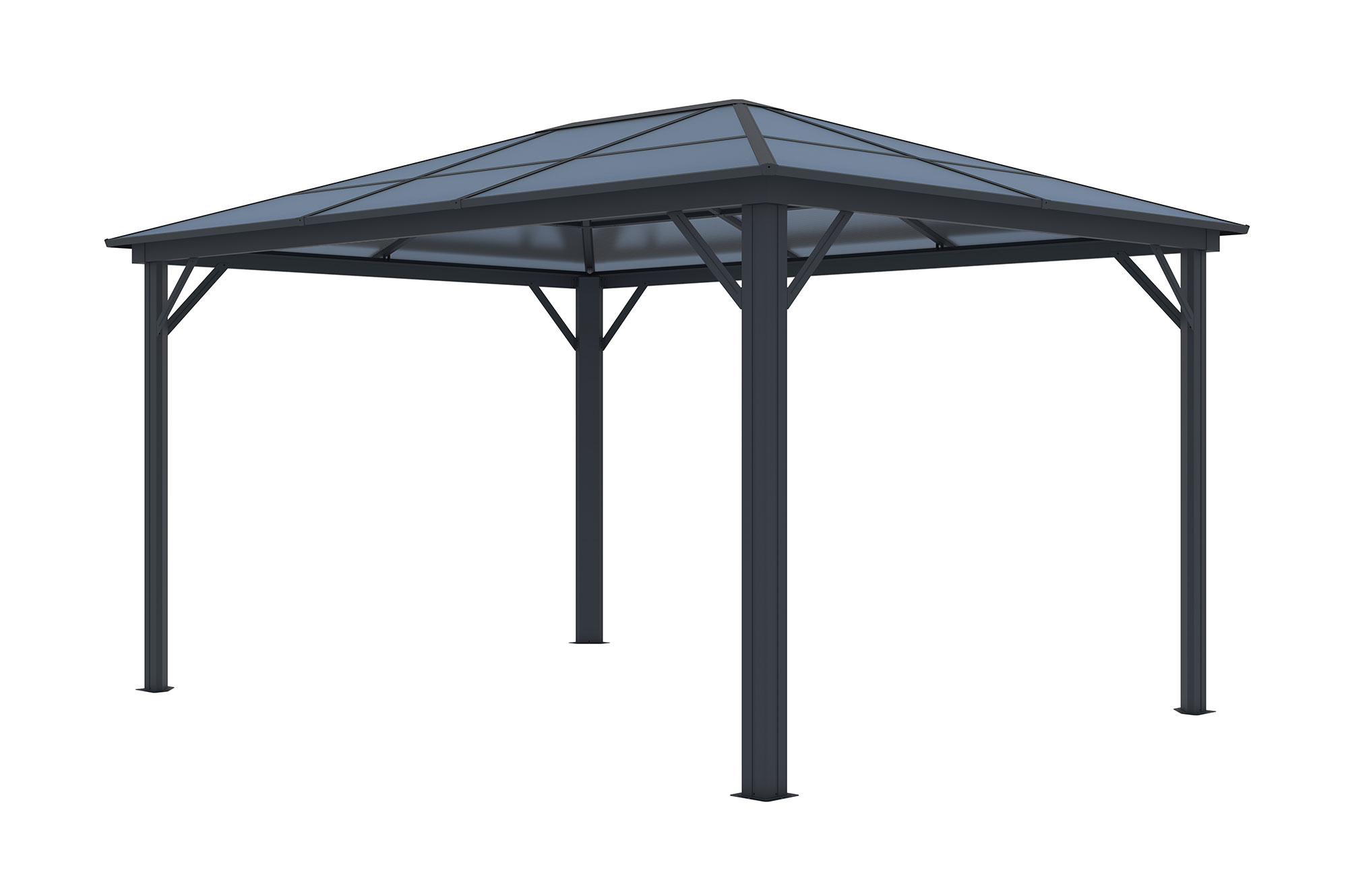 Kiosque de jardin GRACE 4x3m aluminium gris anthracite 3