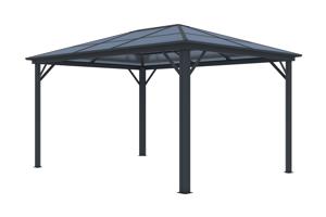 Kiosque de jardin GRACE 4x3m aluminium gris anthracite 3