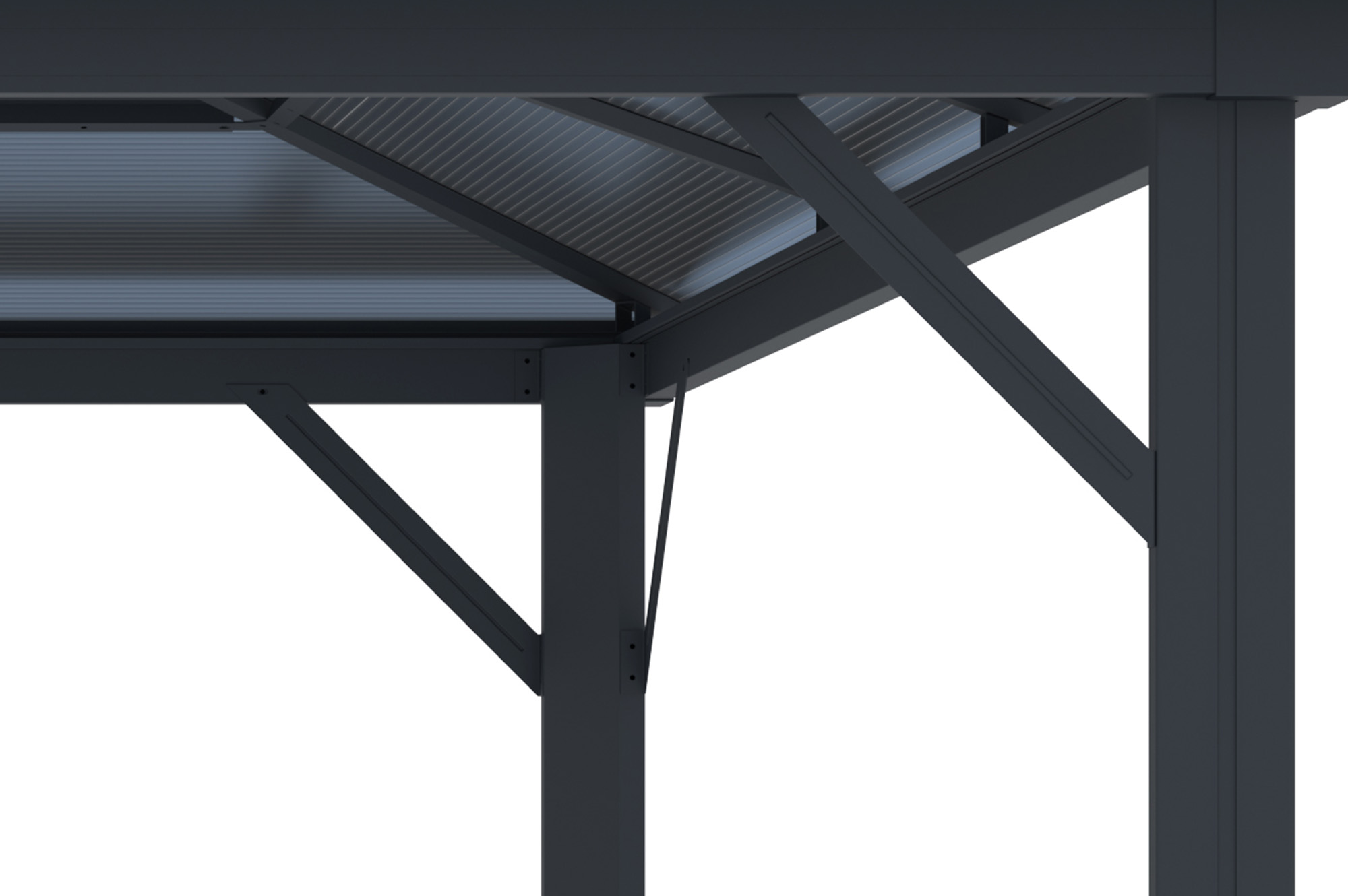 Kiosque de jardin GRACE 4x3m aluminium gris anthracite 4