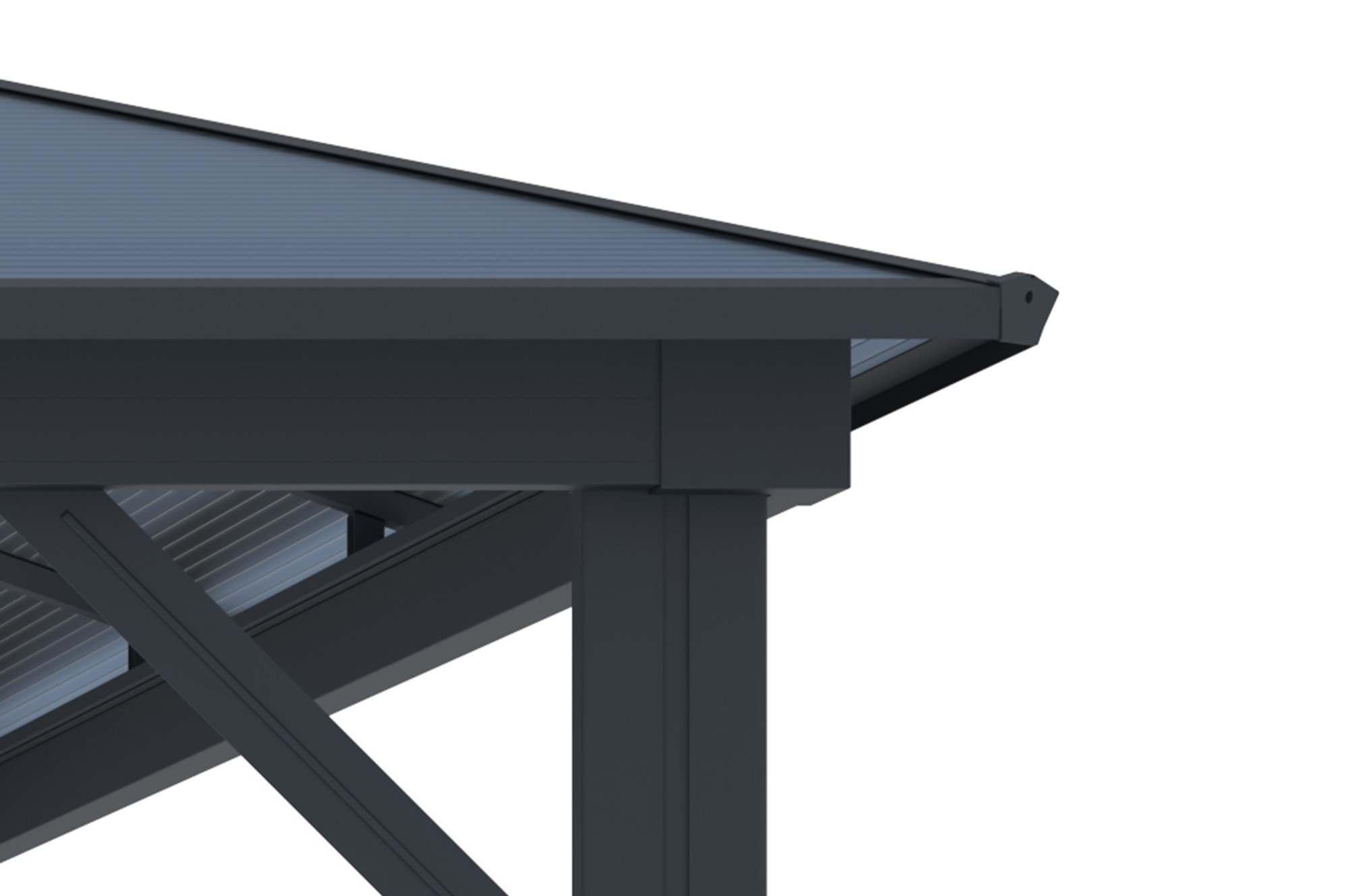 Kiosque de jardin GRACE 4x3m aluminium gris anthracite 5