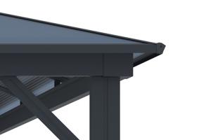 Kiosque de jardin GRACE 4x3m aluminium gris anthracite 5