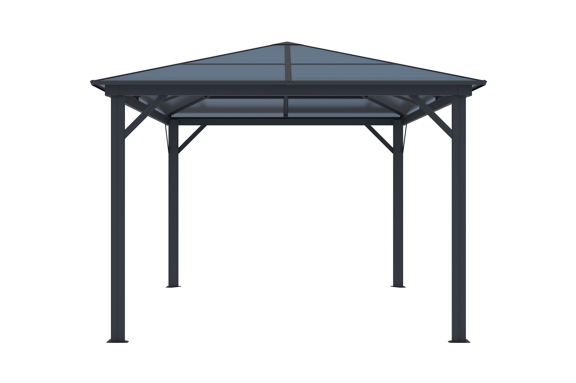 Kiosque de jardin GRACE 4x3m aluminium gris anthracite 2