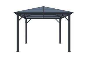 Kiosque de jardin GRACE 4x3m aluminium gris anthracite 2