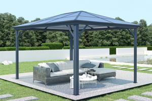 Kiosque de jardin GRACE 4x3m aluminium gris anthracite main image