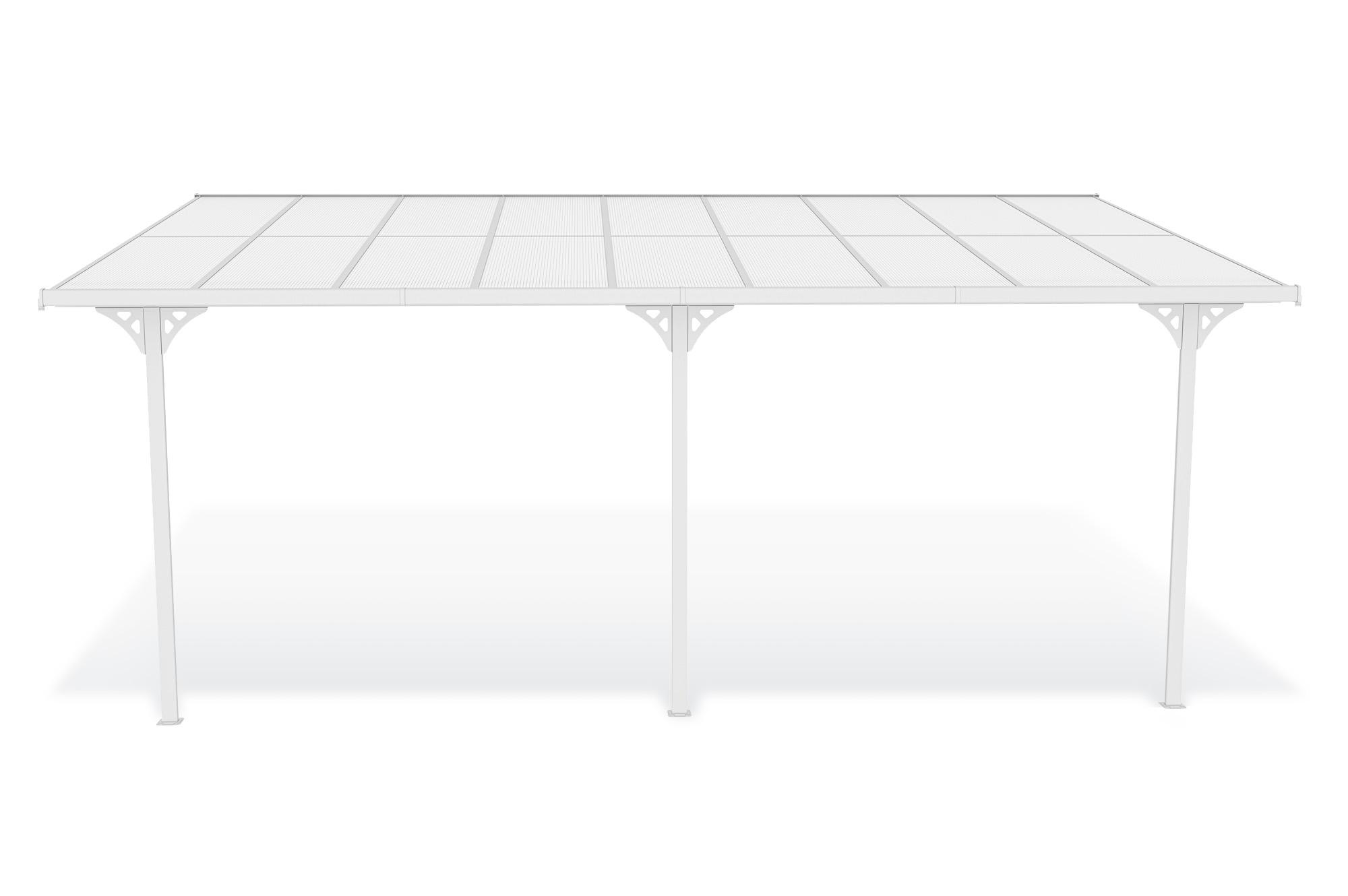 Fali Autóbeálló / Pergola 16,5m² KLEO 5,5x3m Alumínium Fehér 3