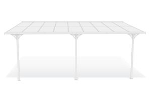 Fali Autóbeálló / Pergola 16,5m² KLEO 5,5x3m Alumínium Fehér 3