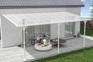 Fali Autóbeálló / Pergola 16,5m² KLEO 5,5x3m Alumínium Fehér 9
