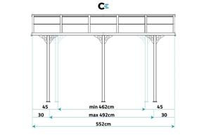 Fali Autóbeálló / Pergola 16,5m² KLEO 5,5x3m Alumínium Fehér 8
