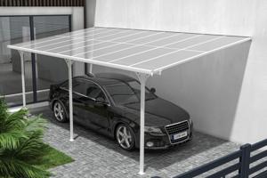 Fali Autóbeálló / Pergola 16,5m² KLEO 5,5x3m Alumínium Fehér 10