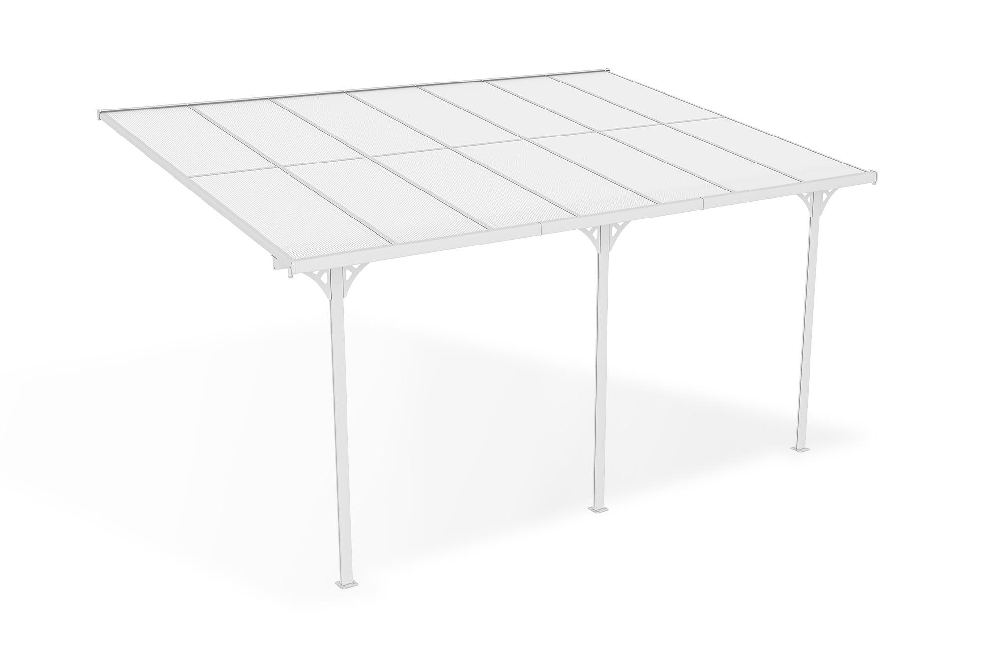 Fali Autóbeálló / Pergola 15m² KLEO 5x3m Alumínium Fehér 2