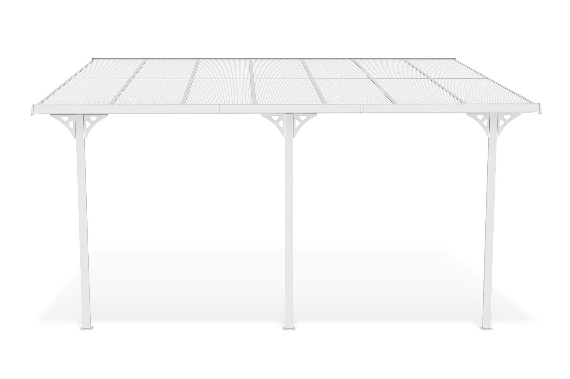 Fali Autóbeálló / Pergola 15m² KLEO 5x3m Alumínium Fehér 3