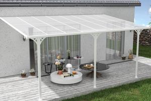 Fali Autóbeálló / Pergola 15m² KLEO 5x3m Alumínium Fehér 10
