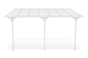 Carport / Pérgola Adosada 13,5m² KLEO 4,5x3m Aluminio Blanco 3