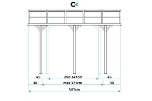 Carport / Pérgola Adosada 13,5m² KLEO 4,5x3m Aluminio Blanco 8