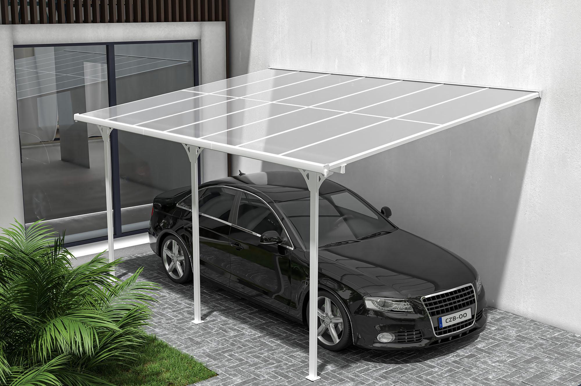 Carport / Pérgola Adosada 13,5m² KLEO 4,5x3m Aluminio Blanco 9