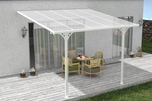 Anlehn-Carport / Pergola 12m² KLEO 4x3m Aluminium Weiß 10