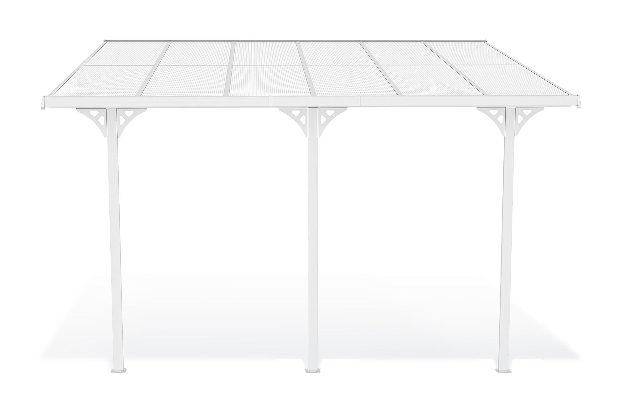 Anlehn-Carport / Pergola 12m² KLEO 4x3m Aluminium Weiß 3