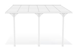 Anlehn-Carport / Pergola 12m² KLEO 4x3m Aluminium Weiß 3