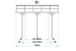 Anlehn-Carport / Pergola 12m² KLEO 4x3m Aluminium Weiß 8