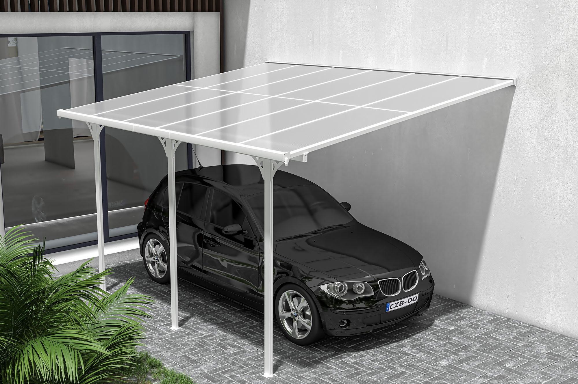 Anlehn-Carport / Pergola 12m² KLEO 4x3m Aluminium Weiß 9