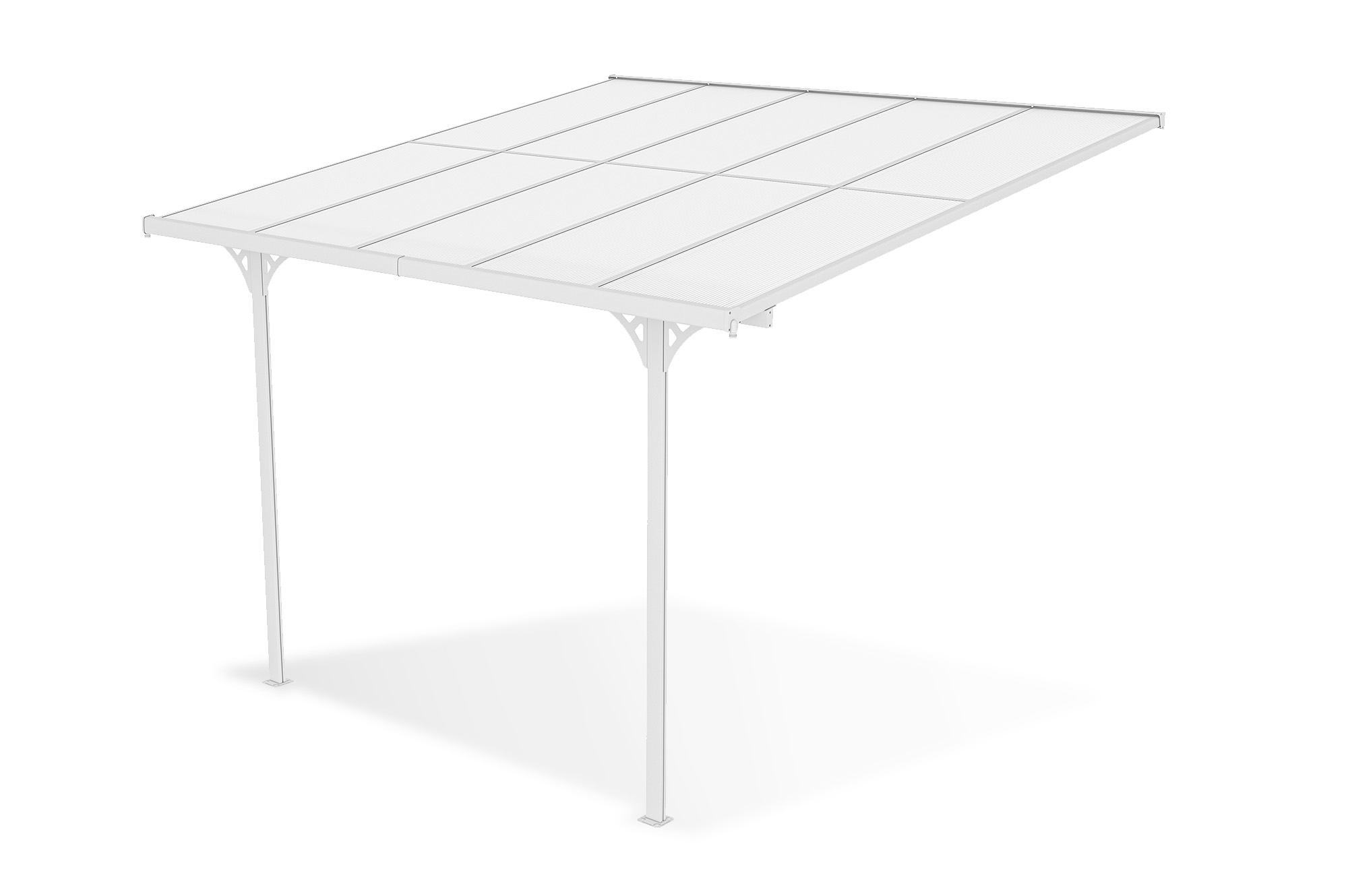 Fali Autóbeálló / Pergola 9m² KLEO 3x3m Alumínium Fehér 4