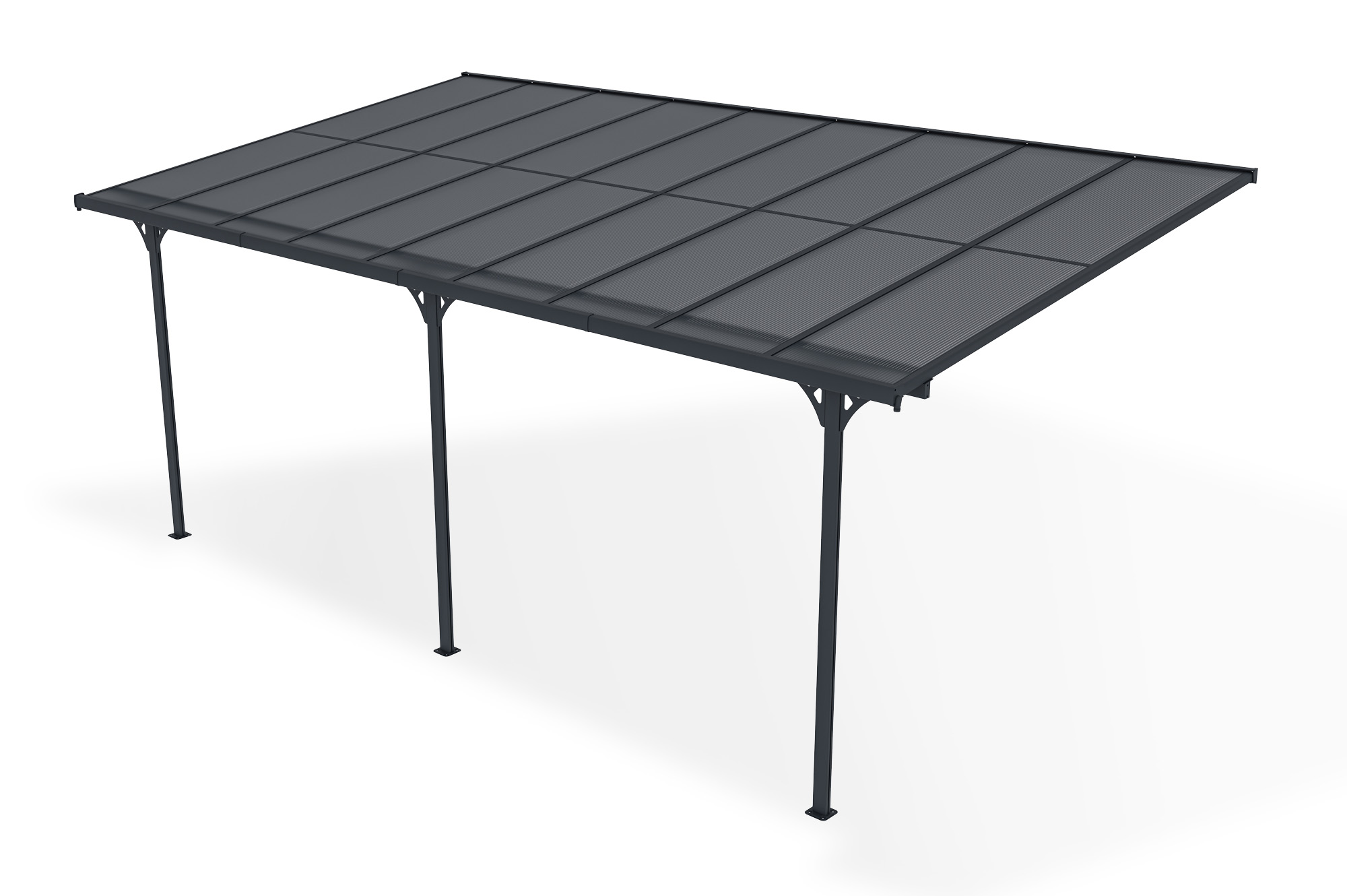 Carport / Pérgola Adosada 16,5m² KLEO 5,5x3m Aluminio Gris 3