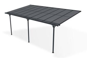 Carport / Pérgola Adosada 16,5m² KLEO 5,5x3m Aluminio Gris 3