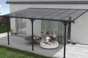 Fali Autóbeálló / Pergola 15m² KLEO 5x3m Alumínium Szürke 10