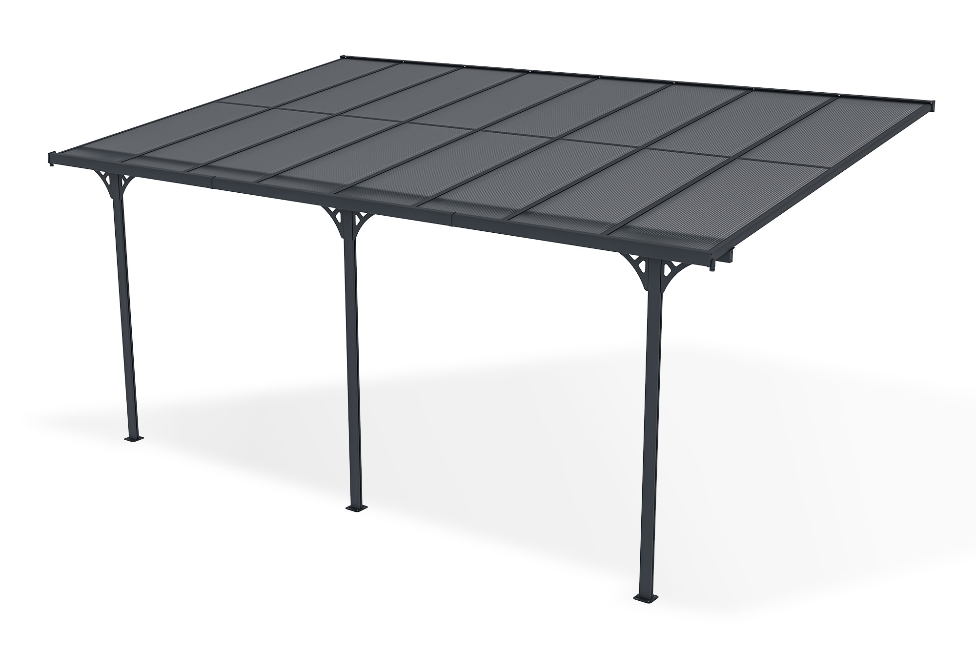 Fali Autóbeálló / Pergola 15m² KLEO 5x3m Alumínium Szürke 4