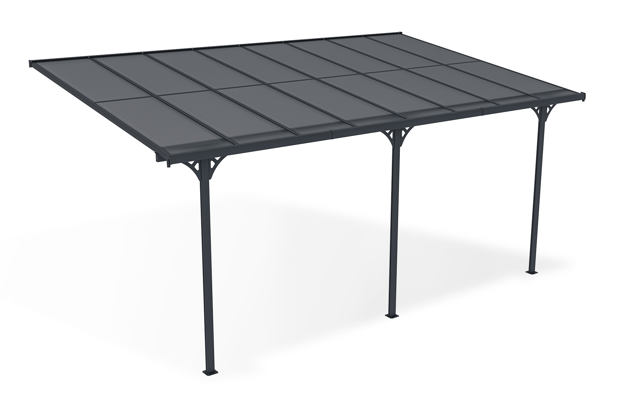 Fali Autóbeálló / Pergola 15m² KLEO 5x3m Alumínium Szürke 2