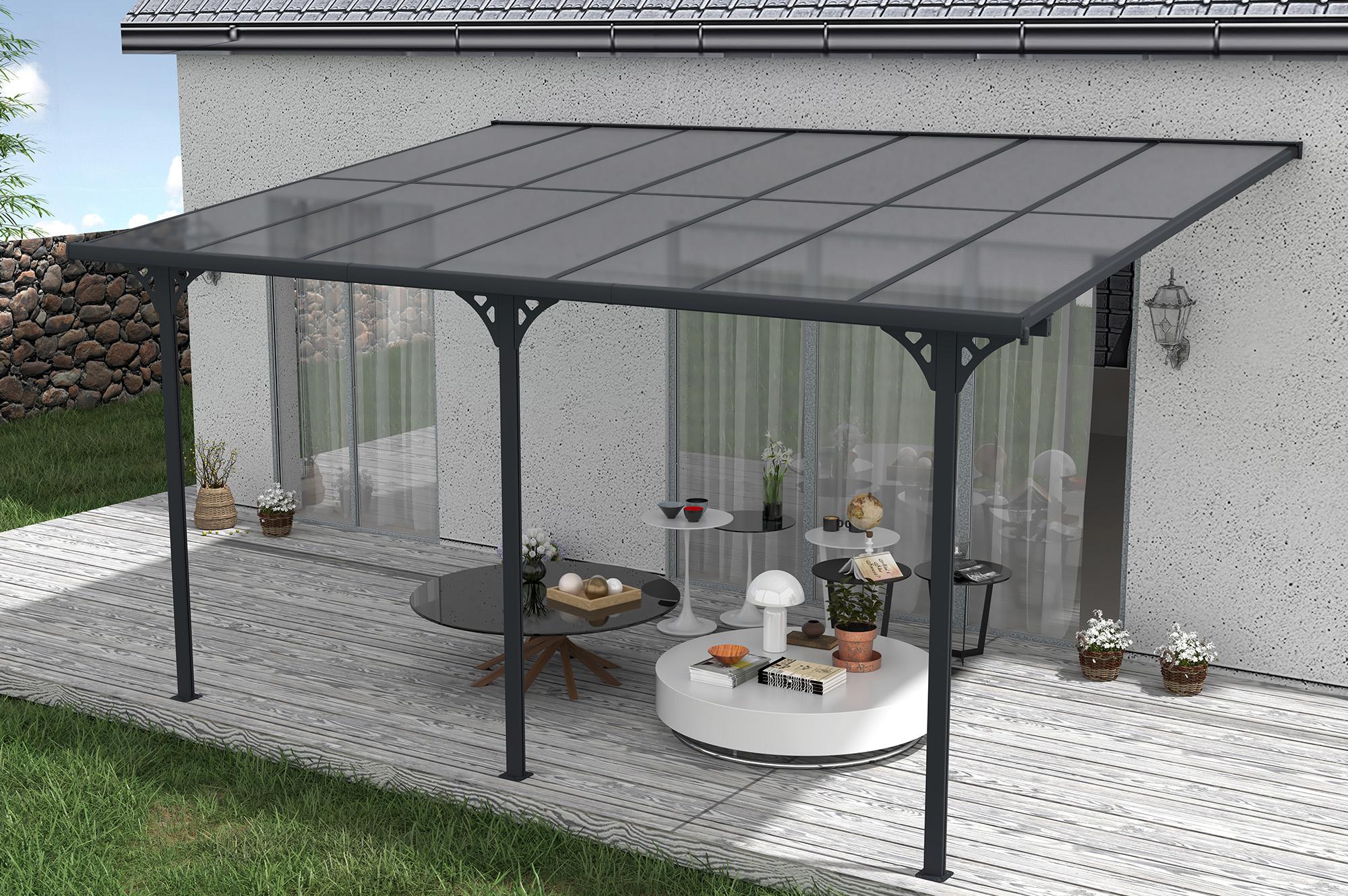 Fali Autóbeálló / Pergola 13,5m² KLEO 4,5x3m Alumínium Szürke 10