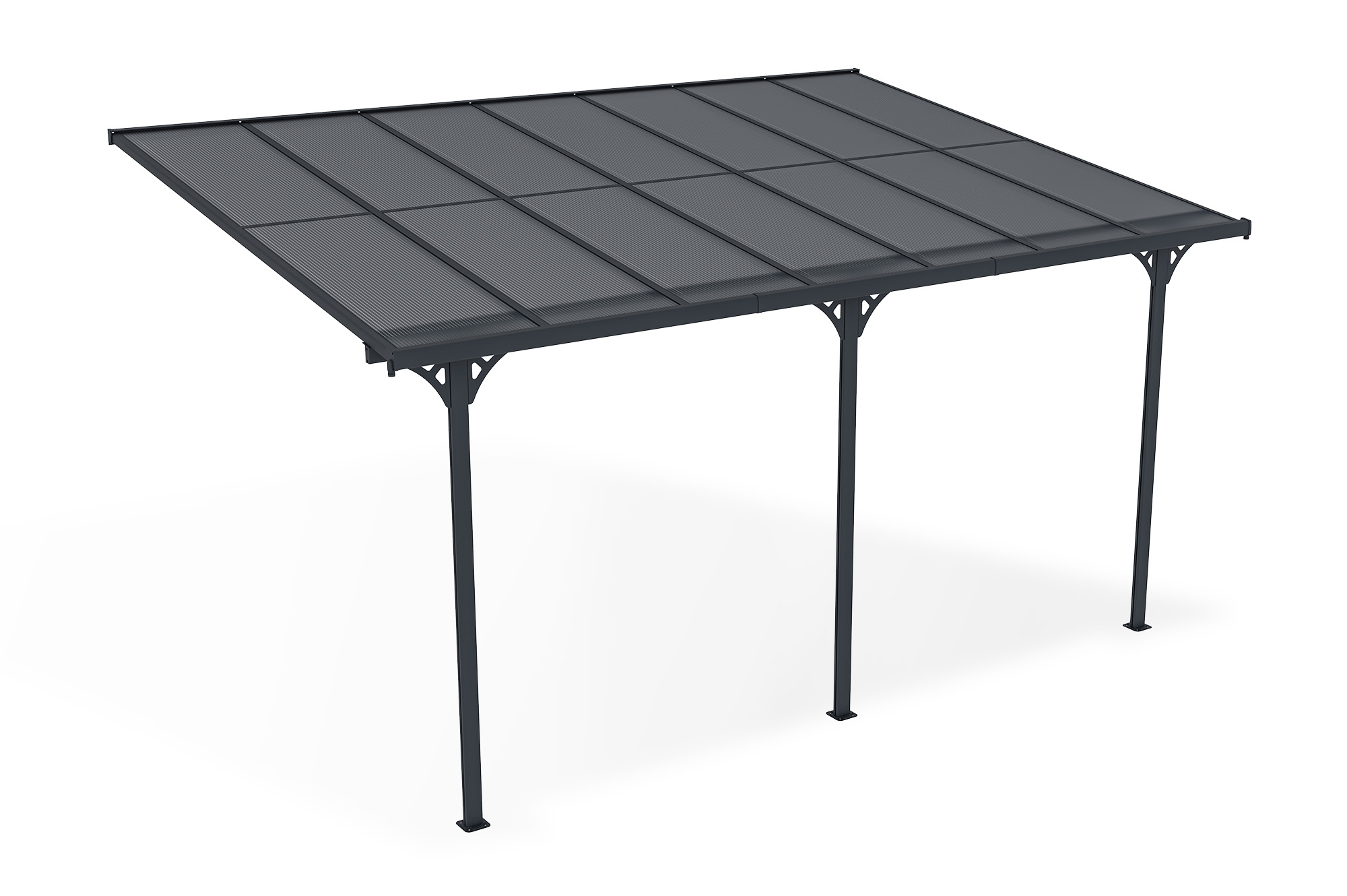 Fali Autóbeálló / Pergola 13,5m² KLEO 4,5x3m Alumínium Szürke 2
