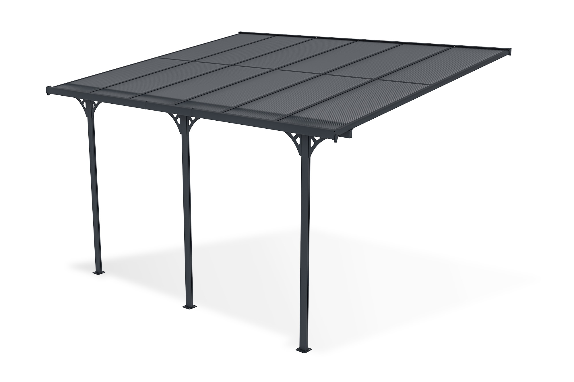 Fali Autóbeálló / Pergola 12m² KLEO 4x3m Alumínium Szürke 4