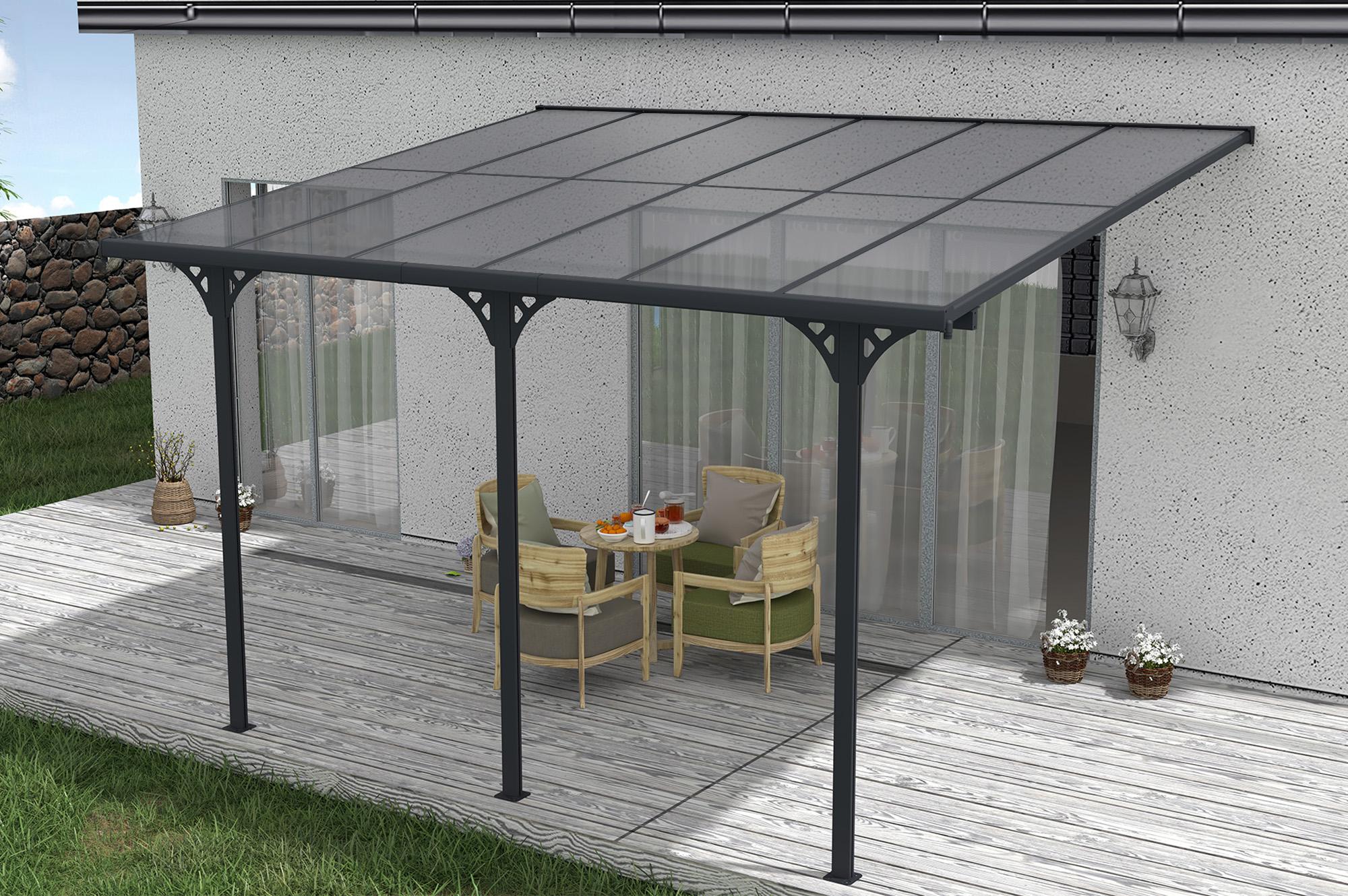 Fali Autóbeálló / Pergola 12m² KLEO 4x3m Alumínium Szürke 9