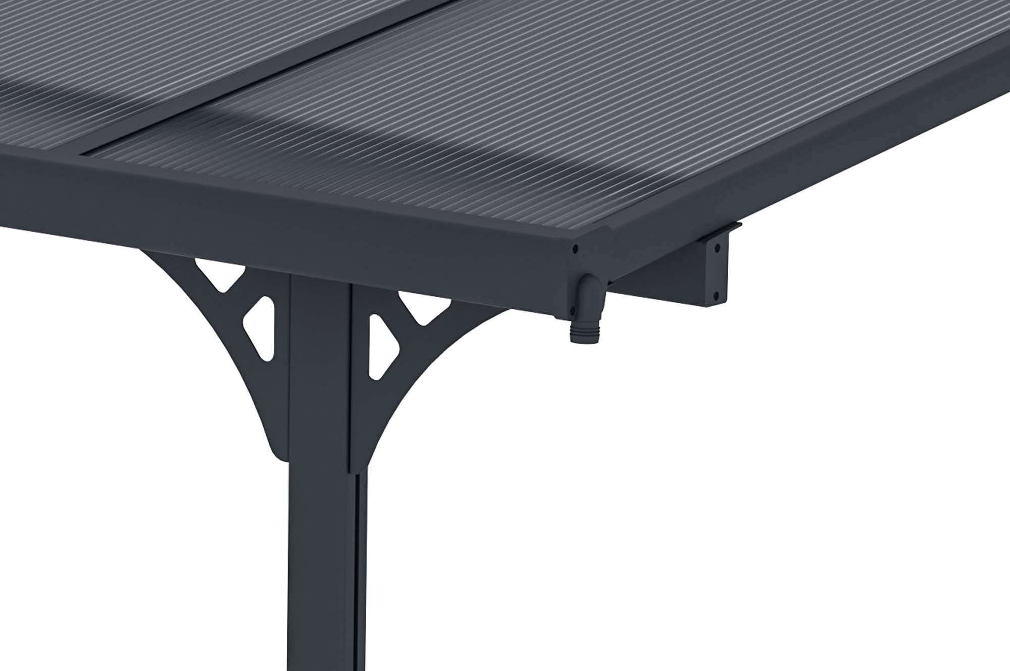 Fali Autóbeálló / Pergola 12m² KLEO 4x3m Alumínium Szürke 6