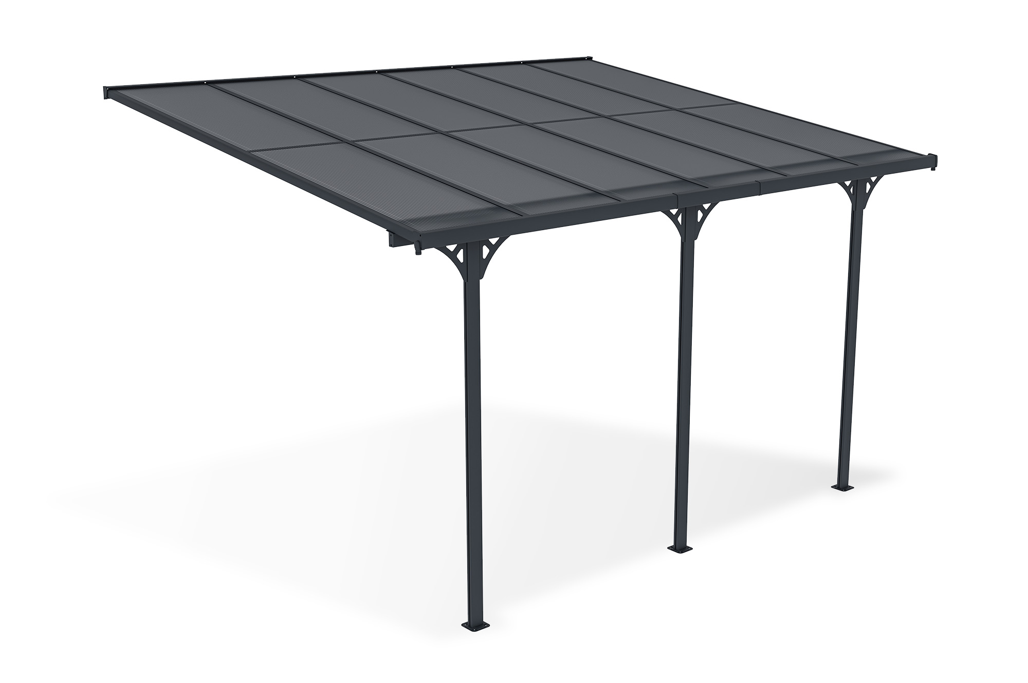 Fali Autóbeálló / Pergola 12m² KLEO 4x3m Alumínium Szürke 2