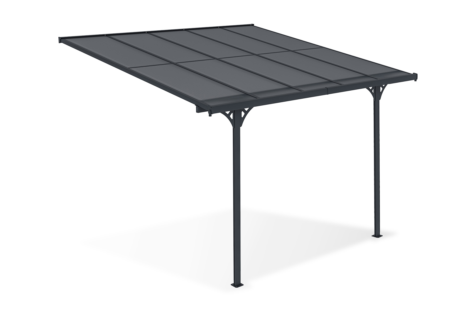 Fali Autóbeálló / Pergola 9m² KLEO 3x3m Alumínium Szürke 2