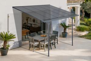 Fali Autóbeálló / Pergola 9m² KLEO 3x3m Alumínium Szürke main image