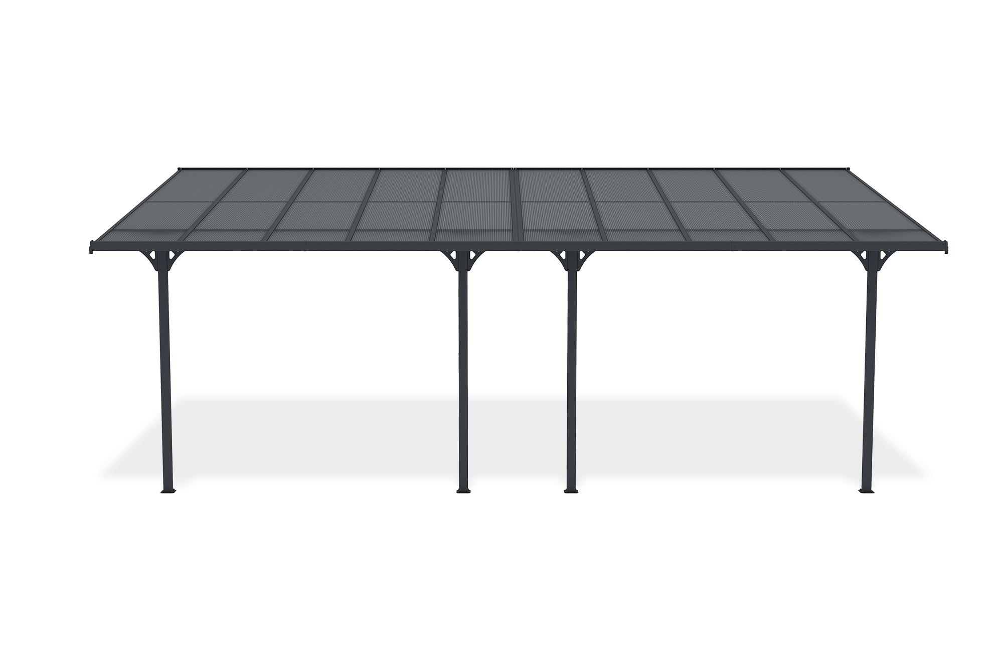 Fali Autóbeálló / Pergola 18m² KLEO 6x3m Alumínium Szürke 2